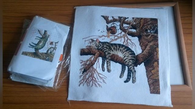 Как приготовить кота. Оформление вышивки в рамку своими руками. смотреть онлайн
