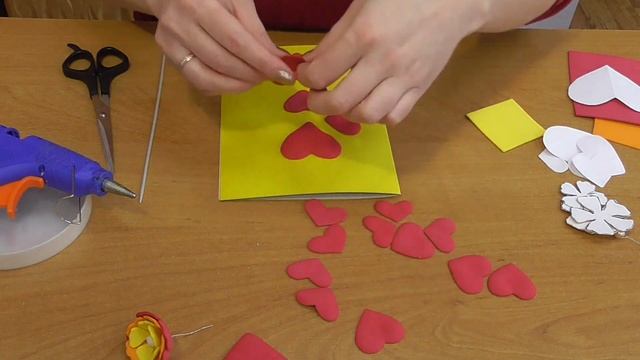 Открытка из фоамирана "Сердечко" смотреть онлайн