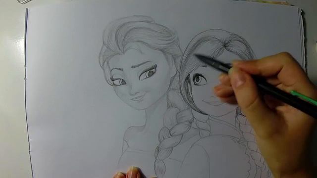 How to draw ELSA and ANNA FROZEN | Speed Drawing смотреть онлайн