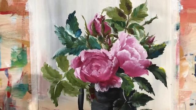 Рисуем розы гуашью и маслом смотреть онлайн