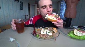 МУКБАНГ НАРЕЗКИ ЛУЧШЕЕ - СОТЕ ИЗ ЦЫПЛЕНКА / БИТОК / САЛАТ / Mukbang EATING / АСМР  21. 10. 2023 #926