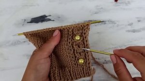 Вяжем спицами оригинальную,  цельновязную планку для кардигана, кофты