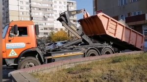 Мусоровоз бункеровоз погрузка бункера видео для детей спецтехника