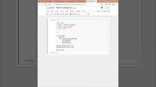 02 Python Class Variable ,Instance Variable and Constructor
