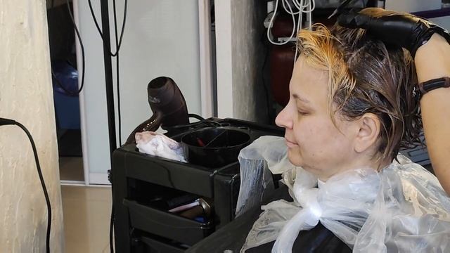 Блонд. Тонирование безаммиачным красителем.