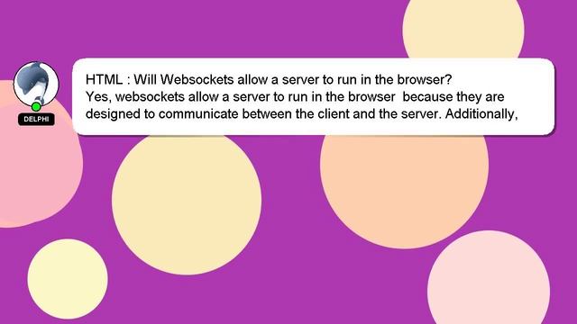 HTML : Will Websockets allow a server to run in the browser?