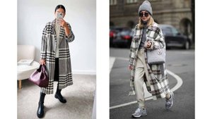 Пальто в клетку, с чем носить