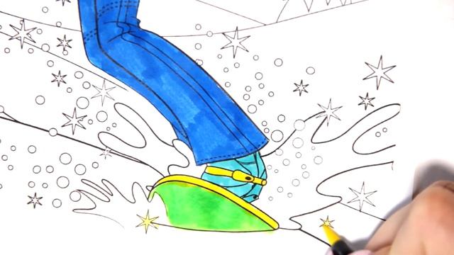 ❄Барби катается на СноуБорде | Раскраски для детей | Раскрашиваем Барби | Познавайка ТВ ❄ смотреть онлайн