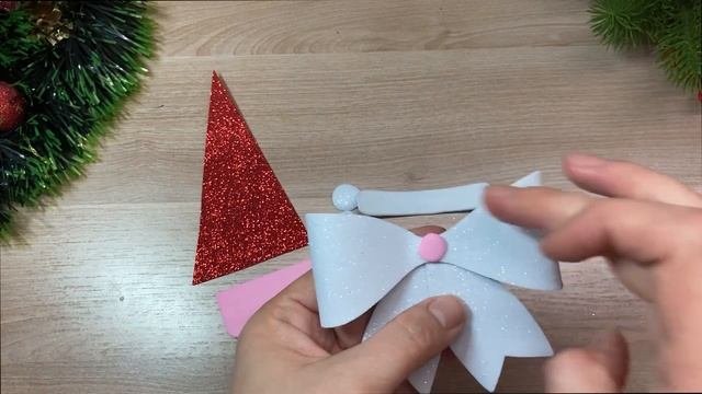 Новогодний бантик своими руками. Бантик из фоамирана | How To Make Easy Bow