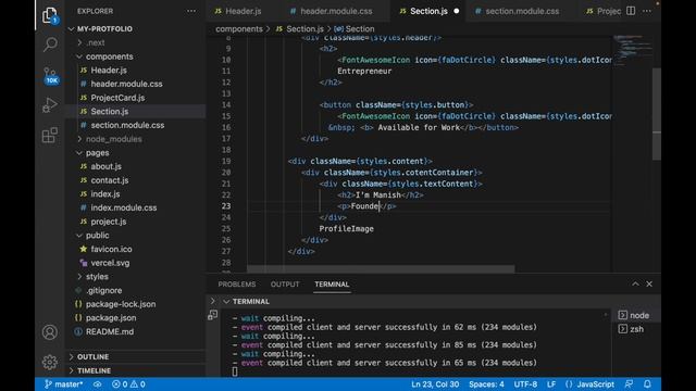 Next Js 13 Modern Portfolio Website | Next Js Tutorial |  React Icons 2023 | Codzify Tutorials