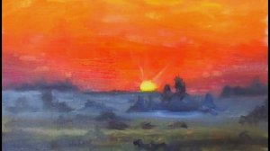 Как написать быстрый этюд маслом "Рассвет. Тихое утро."