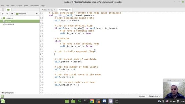 Coding tic tac toe AI using reinforcement learning (MCTS): defining TREE NODE class