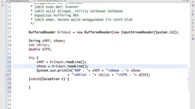Latihan BufferedReader pada Java - Dasar Pemrograman IF UNPAS смотреть онлайн