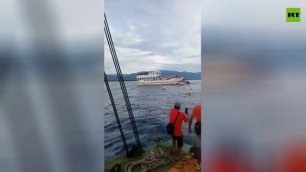 Ferry with 130+ onboard catches fire off Philippines coast
