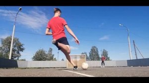 как я научился бить в ДЕВЯТКУ!!!!/бью по воротам/ПЕРЕСТРЕЛКА/Серия ударов/Кручёные удары