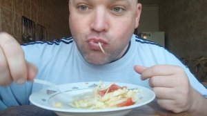 ОБЖОР Спагетти с ветчиной индейки под соусом