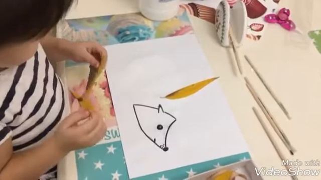 Осенняя поделка из листьев