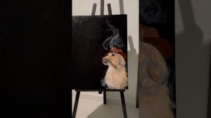 Интерьерная картина собака с сигарой.