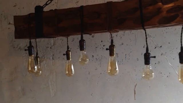 Люстра из бруса в стиле лофт, своими руками