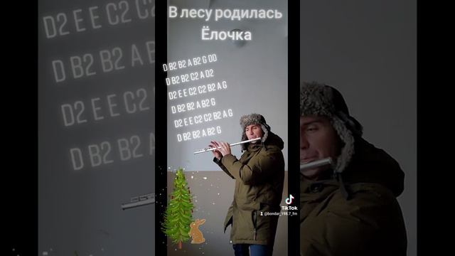 В лесу родилась елочка на флейте смотреть онлайн