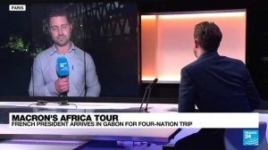 French President Macron arrives in Gabon for first leg of Africa tour • FRANCE 24 English