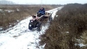 Проходимость мотоблока зимой)