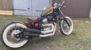 Honda VT 600 Bobber Umbau , MCJ Klappenauspuffanlage