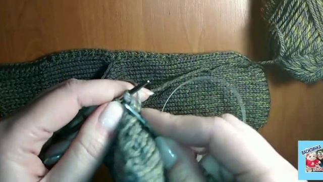 НОСКИ на двух спицах (простой способ) /Мужские носки двумя спицами