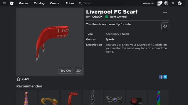 КАК ПОЛУЧИТЬ LIVERPOOL FC SCARF В ROBLOX смотреть онлайн