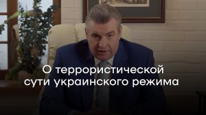 Леонид Слуцкий о террористической сути украинского режима