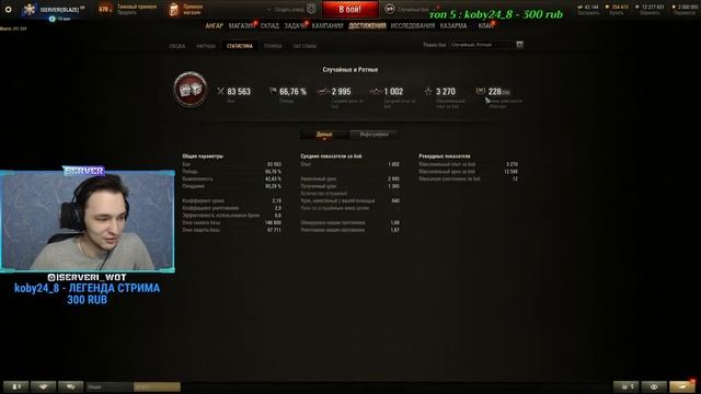 Сервер чекает стату Джова Нира Левши Нидина.