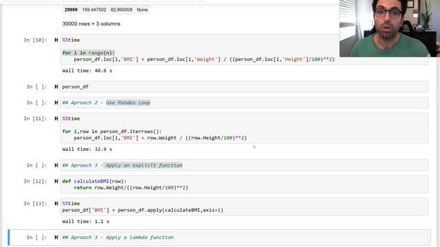 Code Optimization - Loop vs. pandas apply() vs Vectorization & Broadcasting