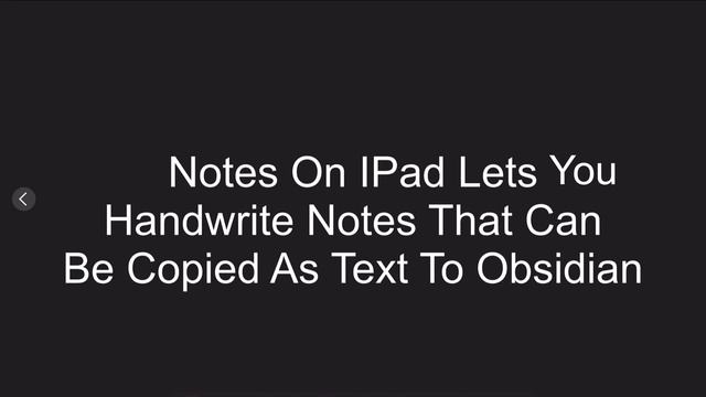 Obsidian With Notes on IPad