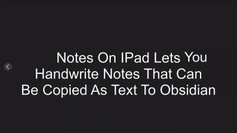 Obsidian With Notes on IPad