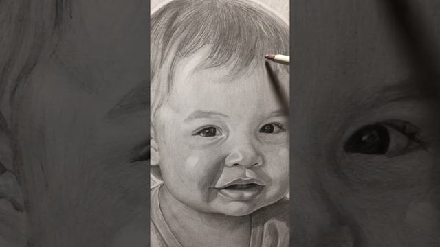 Рисуем детский портрет карандашом | Процесс рисования детского портрета | Drawing portrait process