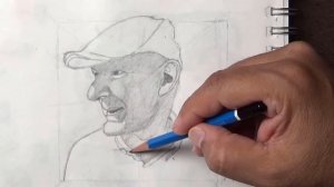 Graphite and charcoal – Man In Cap - quick study time lapse #20