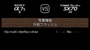 Sony A7S III と Canon PowerShot SX70 HS の仕様比較