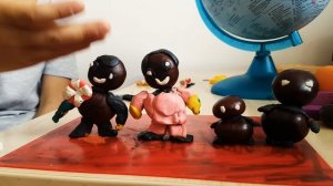 DIY что можно сделать из каштанов и пластилина детям! Легкие поделки!