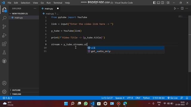 part-1, YouTube Video Downloader using Python  GUI  Project?| #Pythonproject #pytube #letscodebrain