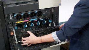 How to replace your waste toner box - Konica Minolta