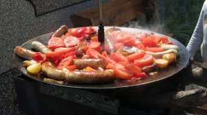 Сковорода из Диска / Купаты на сковороде с Овощами