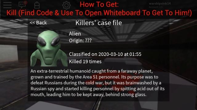 How To Get All Killer Case Files! Roblox Survive And Kill The Killers In Area 51!