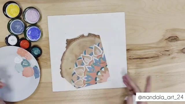 Мастер-класс по росписи деревянного спила | Ярмарка Мастеров смотреть онлайн