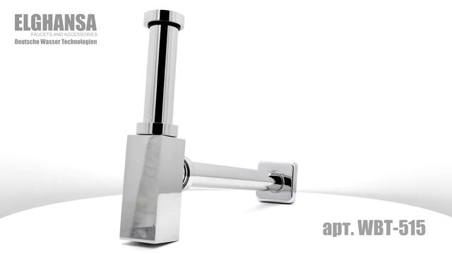 Квадратный сифон ELGHANSA под раковину для умывальника арт.WBT-515 хром, из латуни смотреть онлайн