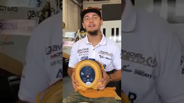 Karel Abraham Angel Nieto Team MotoGP talks about samaritan AED Defibrillator