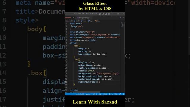 How to Make Glass Effect by HTML & CSS