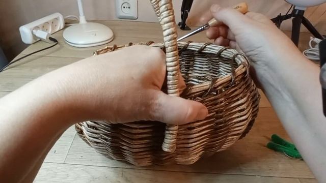МК. Ручки для корзины из бумажной лозы. #ольгасержантова