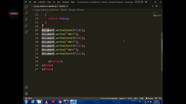 Write a JavaScript program to check whether a given positive number is a multiple of 3.