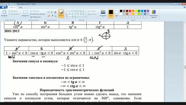 Онлайн-урок ЗНО. Математика №17. Основы тригонометрии.