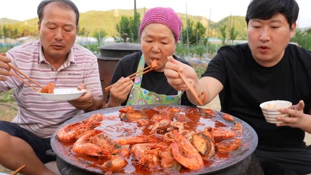 [해물 닭볶음탕] 낙지와 새우, 전복까지 넣은 해물 닭볶음탕 먹방! (Braised chicken with Seafood) 요리&먹방!! - Mukbang eating show